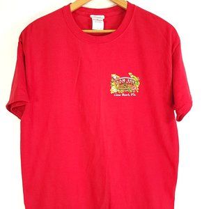 Ron Jon Surf Shop Graphic T-Shirt Men's Large Red Bird Lizards Cocoa Beach FL